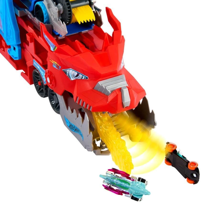 Hot Wheels 2-in-1 Drakentransporter Speelset met 2 Auto's - 34% Korting