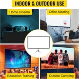 VEVOR Projectiescherm met Statief 90 inch 16:9 4K HD – Verrijdbaar en Inklapbaar
