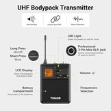 Draadloze UHF Microfoon met Headset & Lavalier - 60M Bereik - 5 Kanalen
