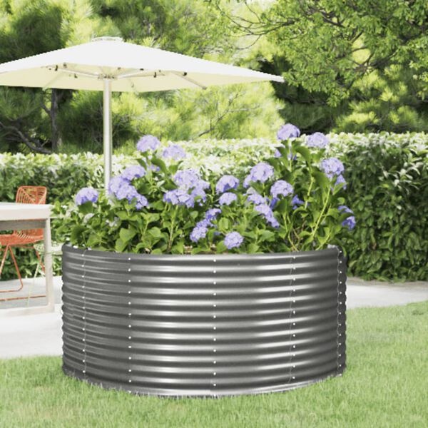 Verhoogde Plantenbak 140x140x68 cm Staal Grijs - 34% Korting