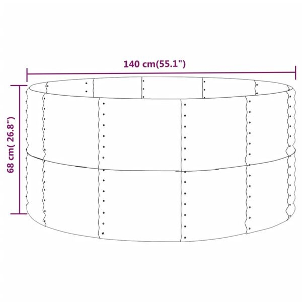 Verhoogde Plantenbak 140x140x68 cm Staal Grijs - 34% Korting