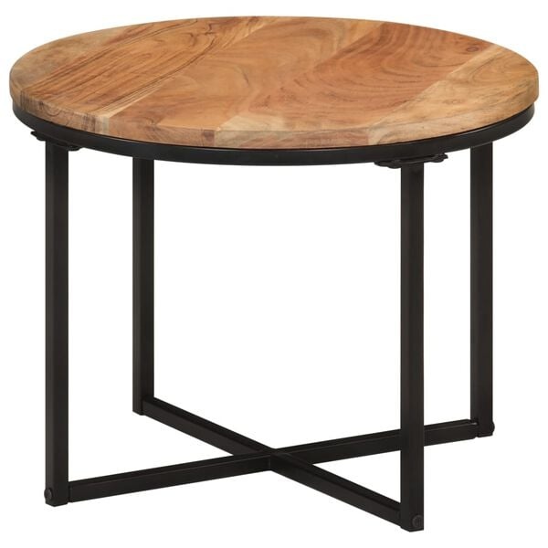 Salontafel Massief Acaciahout & IJzer 45x45x35 cm - 34% Korting!
