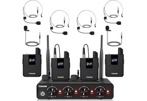 4x Draadloze Microfoon UHF Set (60M) - Kerken, Conferenties, Optredens
