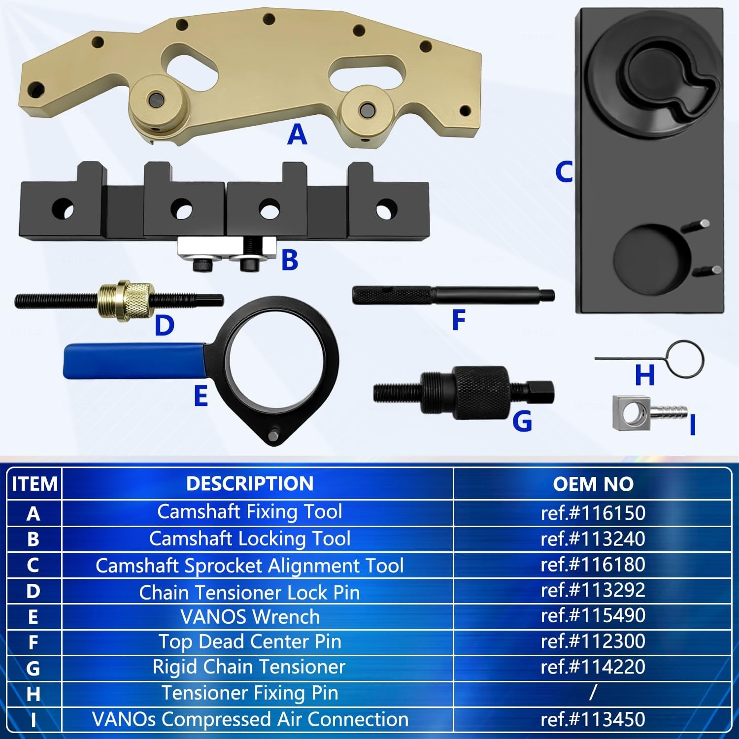 ZKTOOL Nokkenas Timing Vergrendelingsset voor BMW 6-Cylinder M52/M52TU/M54/M56 Motoren