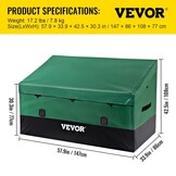 VEVOR Buitenopbergbox 1013 Liter - 147 x 86 x 108 cm - Groen en Zwart - Weerbestendig