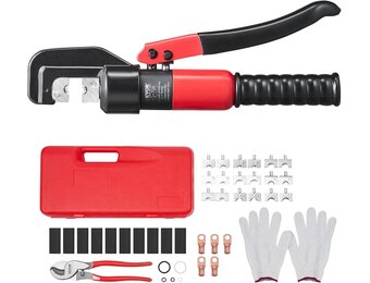 VEVOR Hydraulische Krimptang Set AWG12-2/0 Rood - Inclusief Accessoires en Koffer
