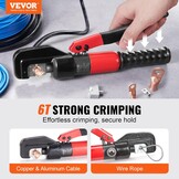 VEVOR Hydraulische Krimptang Set AWG12-2/0 Rood - Inclusief Accessoires en Koffer