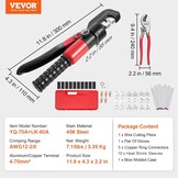 VEVOR Hydraulische Krimptang Set AWG12-2/0 Rood - Inclusief Accessoires en Koffer