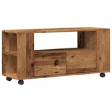 Tv-meubel met Wielen 102 cm Oud Hout - 30% Korting