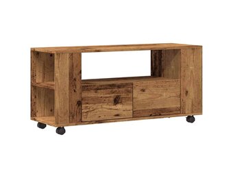 Tv-meubel met Wielen 102 cm Oud Hout - 30% Korting