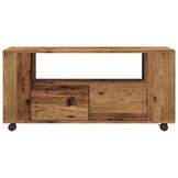 Tv-meubel met Wielen 102 cm Oud Hout - 30% Korting