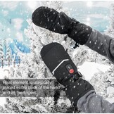 Verwarmde Skihandschoenen Uniseks Zwart | 61% Korting