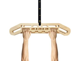 MonkeyTail Draagbaar hangplank, houten klimhangplank, multifunctioneel vinger-trainingsplank, verbetering van de vingerkracht, binnen en buiten gebruik