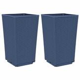 vidaXL Plantenbakken 2 st 32,5x32,5x57 cm polypropeen grijs