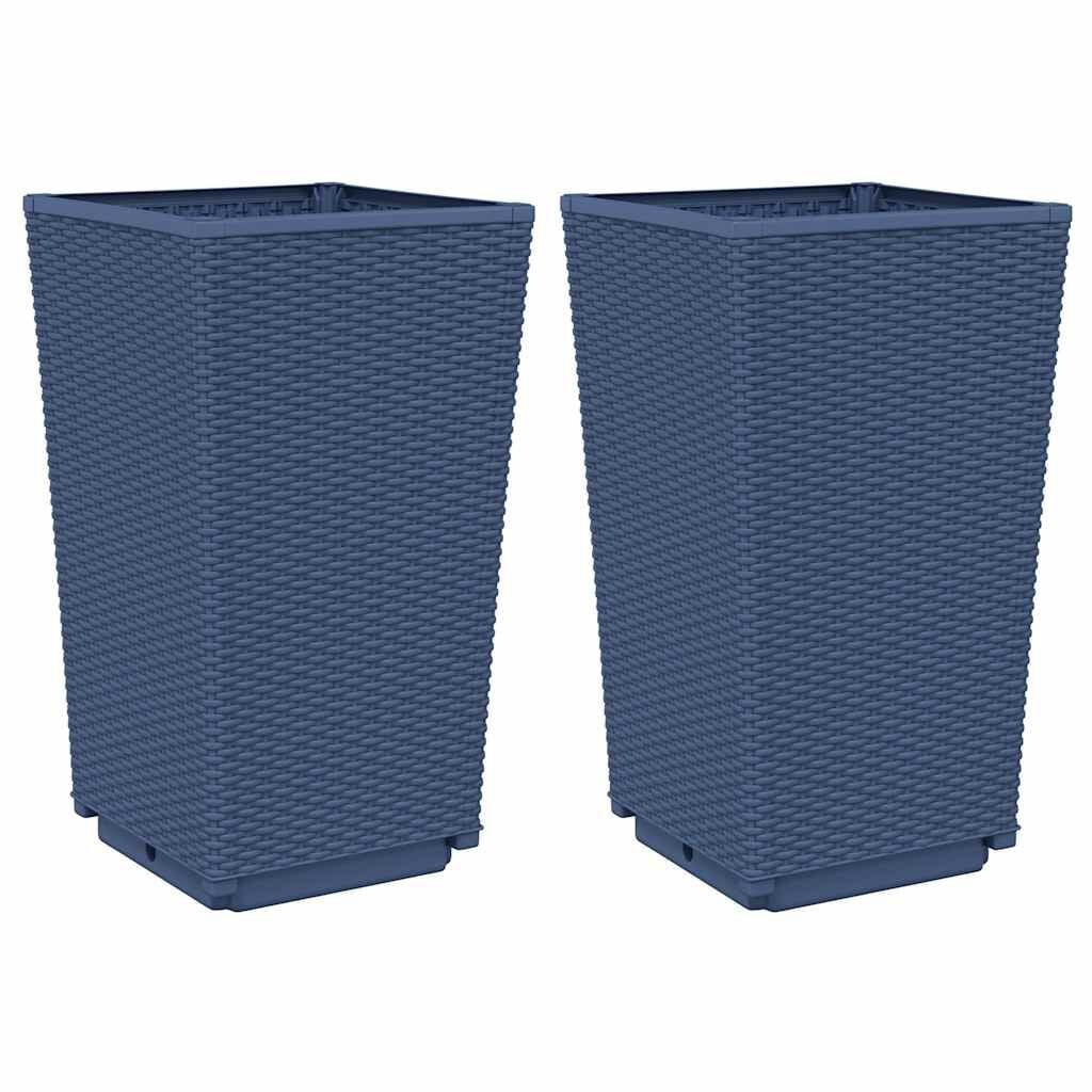 vidaXL Plantenbakken 2 st 32,5x32,5x57 cm polypropeen grijs
