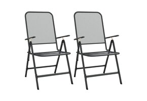 VidaXL Inklapbare Tuinstoelen (2 stuks) - Metaalgaas Antraciet - 34% Korting!