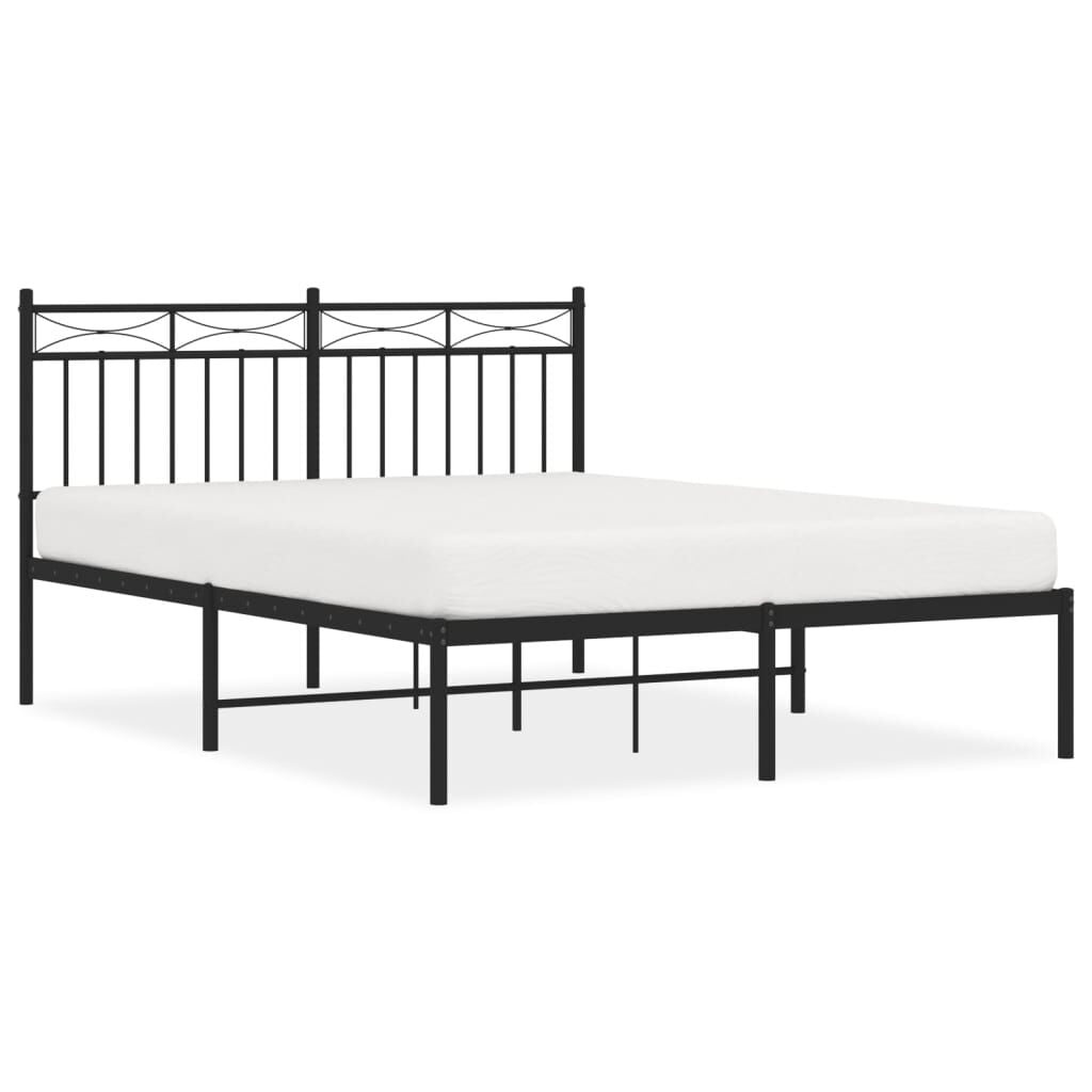 VidaXL Bedframe Metaal Zwart 140x190 cm met Korting
