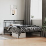 VidaXL Bedframe Metaal Zwart 140x190 cm met Korting