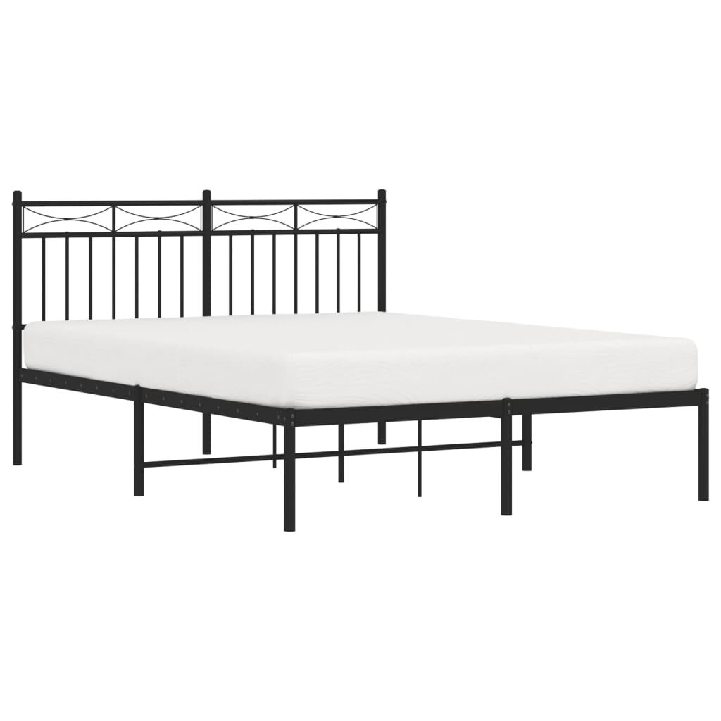 VidaXL Bedframe Metaal Zwart 140x190 cm met Korting