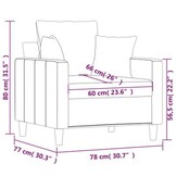 Zwarte Fluweel Fauteuil 60 cm - 34% Korting