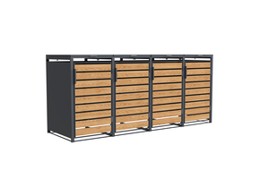 Container ombouw voor 4 containers | 265x80x116cm | Verzinkt staal | 35% Korting