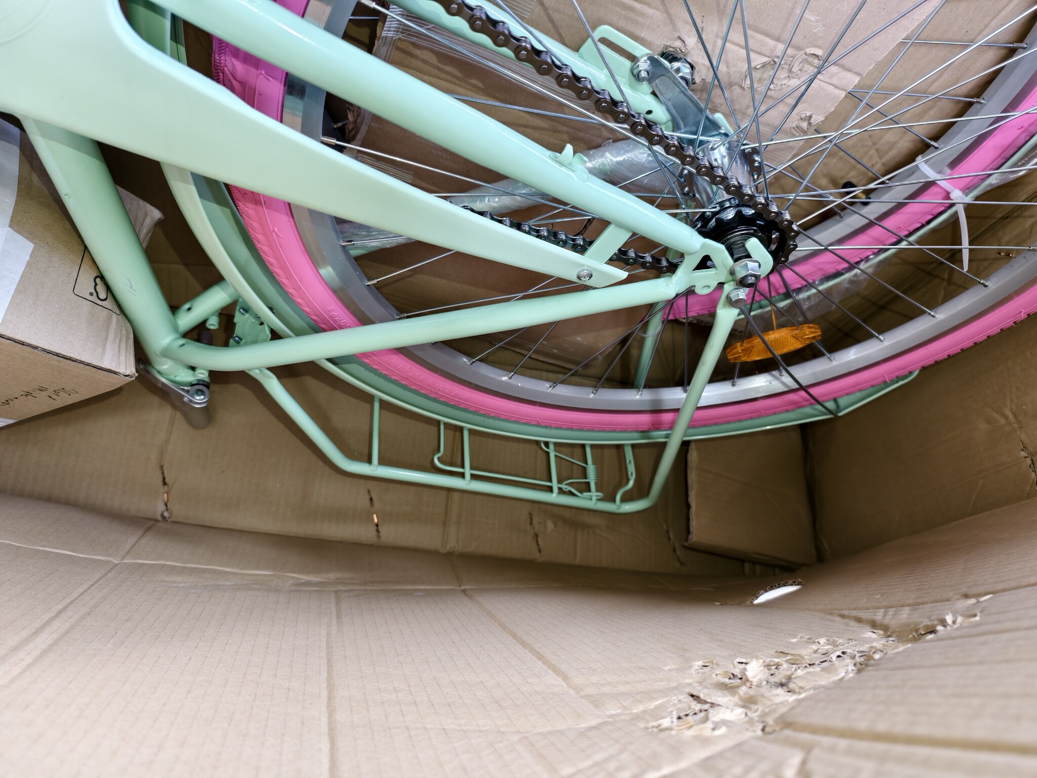 Meisjesfiets - 26 inch - stadsfiets - mintgroen roze