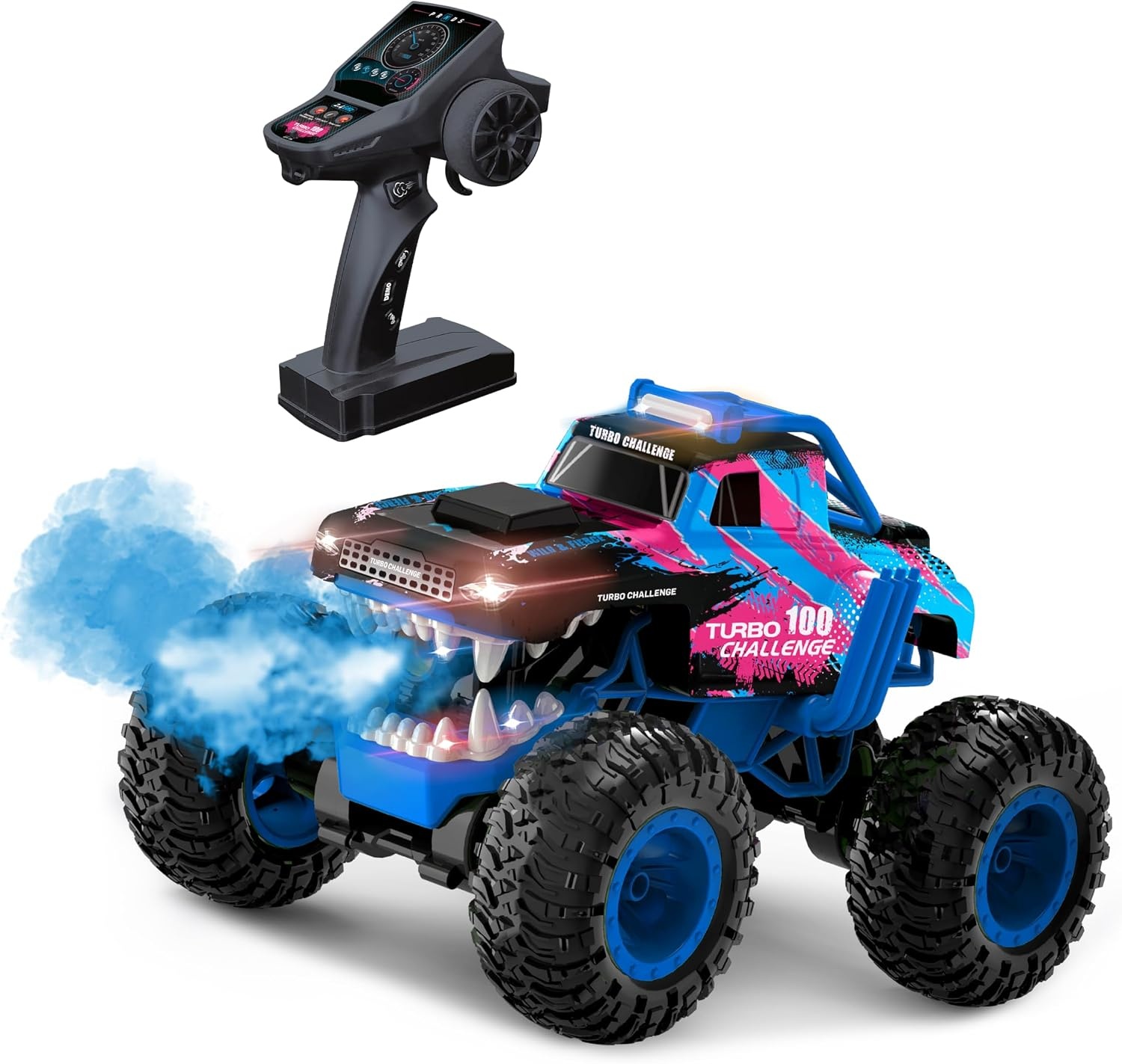 Afstandsbestuurbare Auto Blauw (1/12) met Rookoptie - 58% Korting!