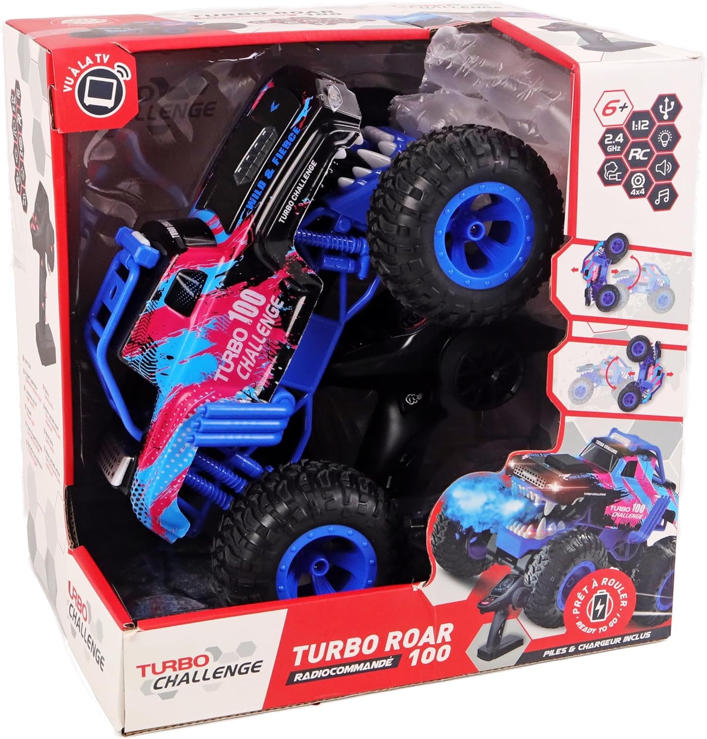 Afstandsbestuurbare Auto Blauw (1/12) met Rookoptie - 58% Korting!
