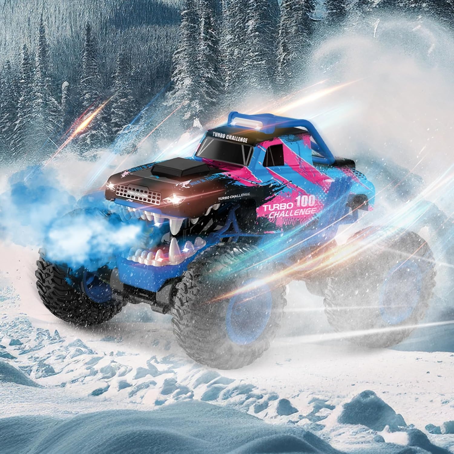 Afstandsbestuurbare Auto Blauw (1/12) met Rookoptie - 58% Korting!