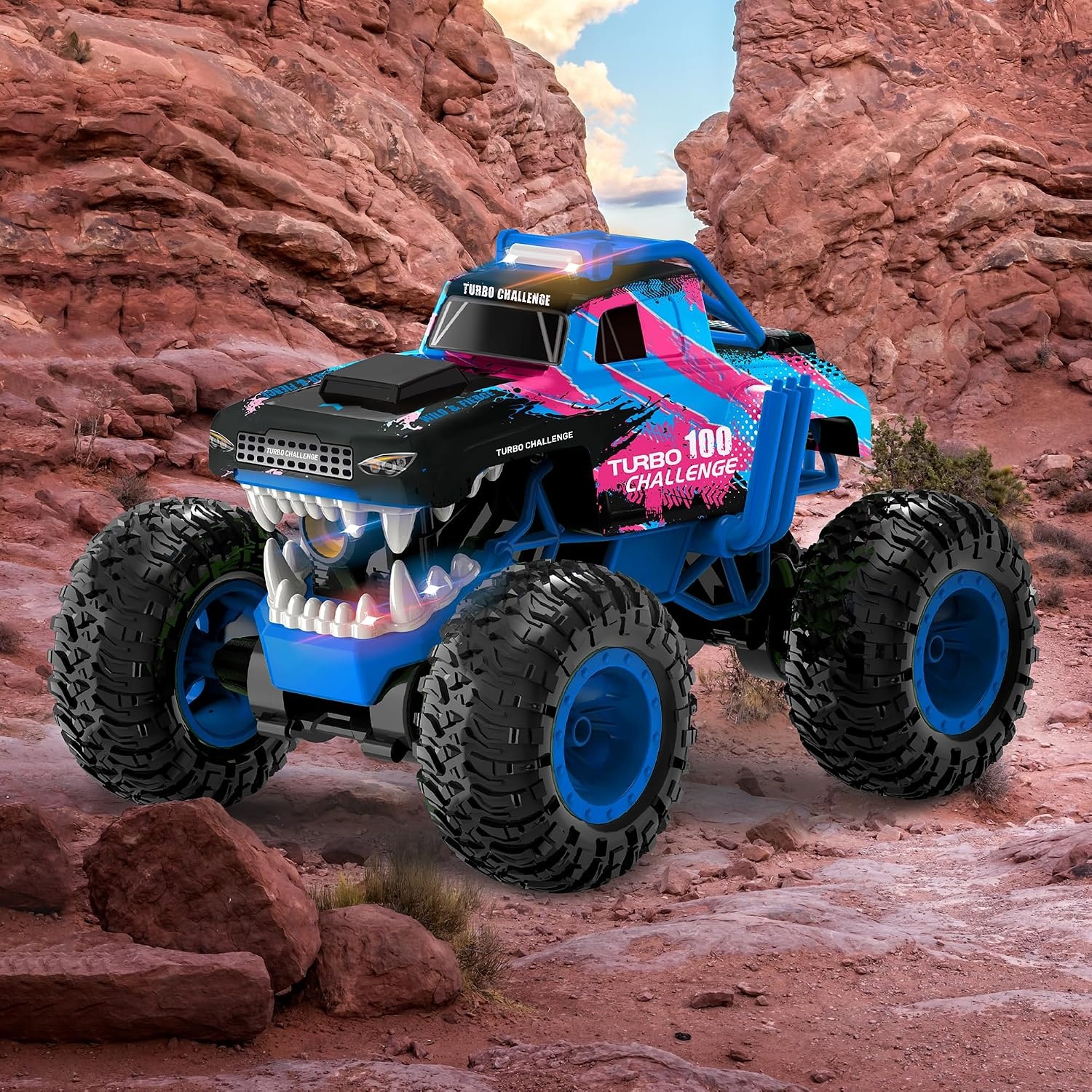 Afstandsbestuurbare Auto Blauw (1/12) met Rookoptie - 58% Korting!