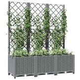 Plantenbak met latwerk 120x40x136 cm - Lichtgrijs (34% korting)