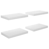 Zwevende Wandschappen 4 st. MDF Hoogglans Wit - 59% Korting
