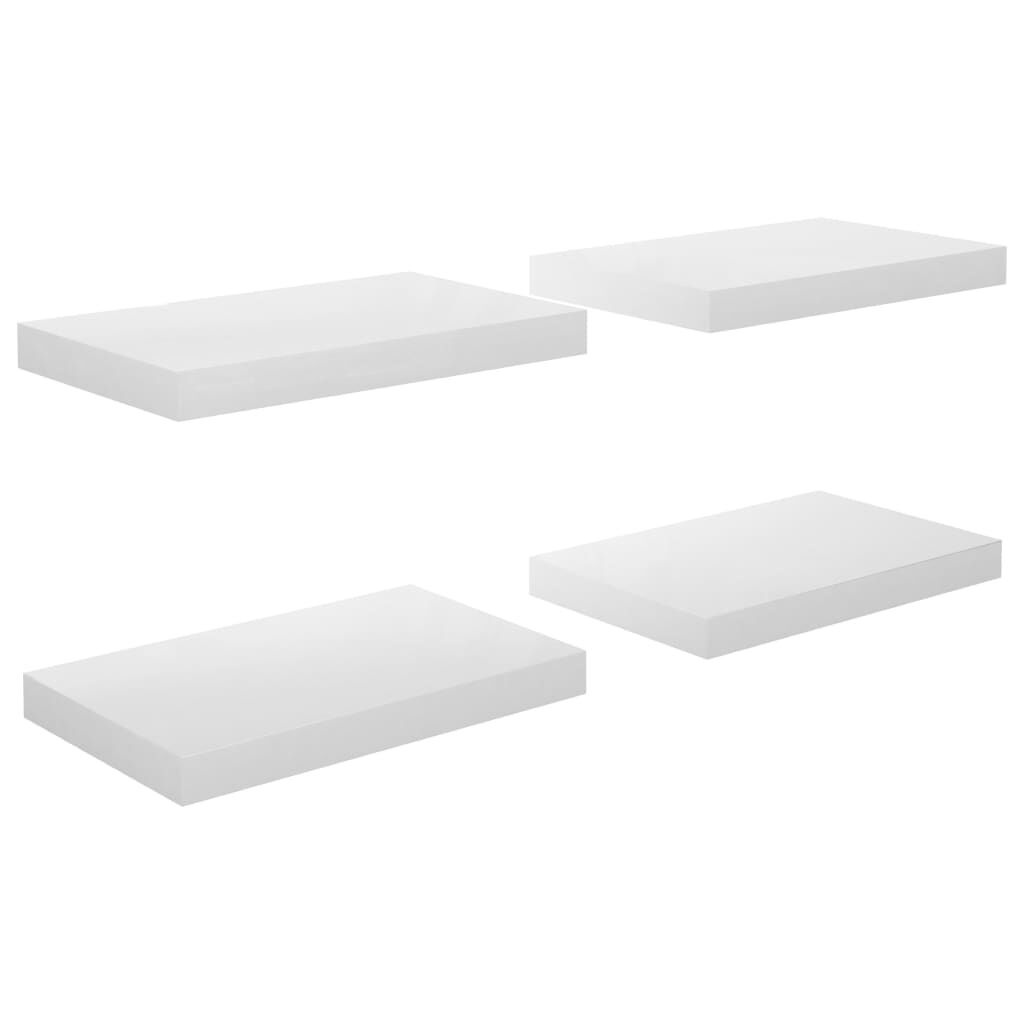 Zwevende Wandschappen 4 st. MDF Hoogglans Wit - 59% Korting