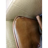 VidaXL Fauteuil met Voetensteun (Leer/Canvas) - Bruin - 62% Korting