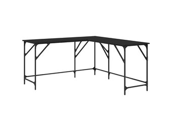 vidaXL Bureau 149x149x75 cm bewerkt hout zwart