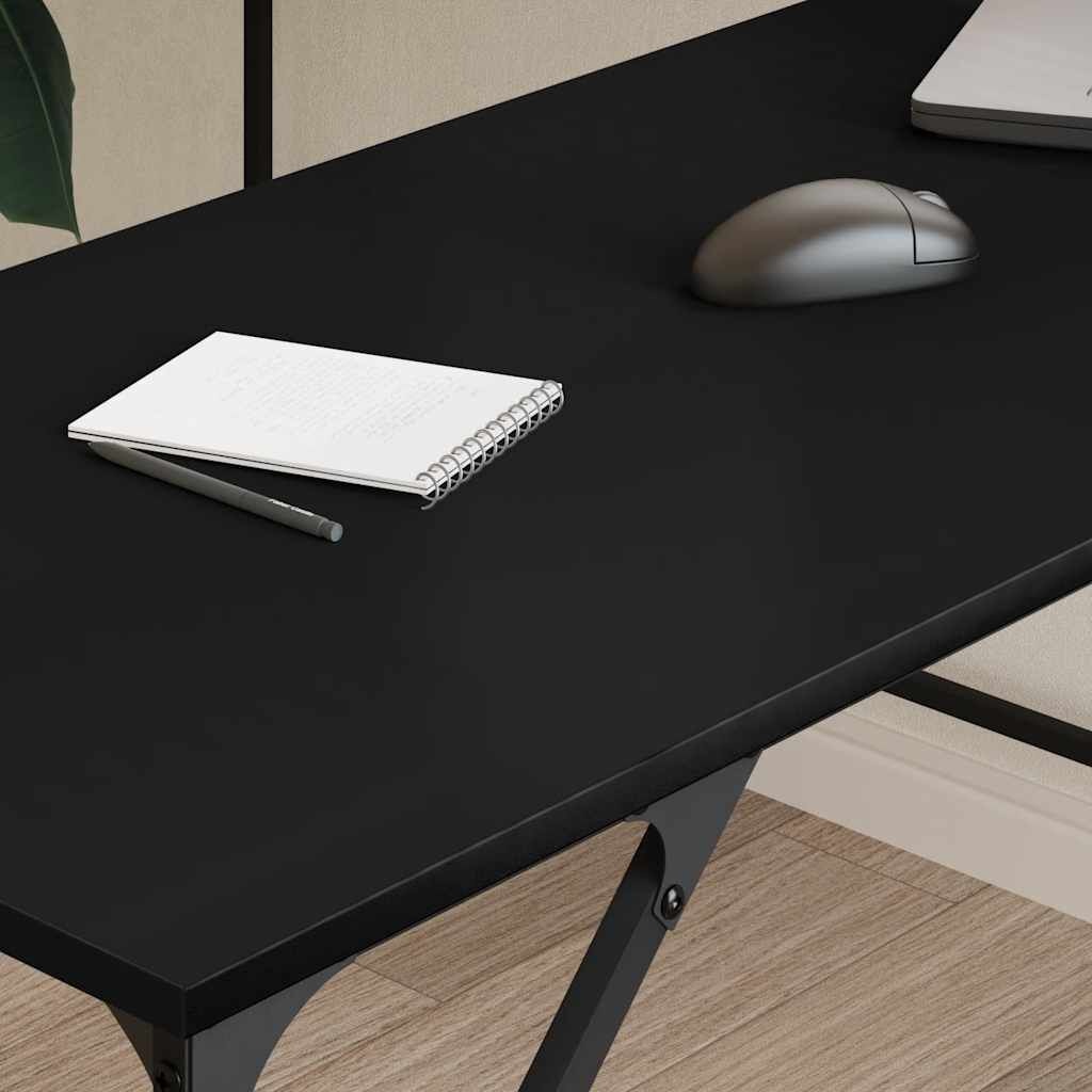 vidaXL Bureau 149x149x75 cm bewerkt hout zwart