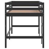 vidaXL Kinderhoogslaper met ladder 90x200 cm massief grenenhout zwart