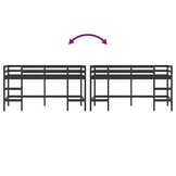 vidaXL Kinderhoogslaper met ladder 90x200 cm massief grenenhout zwart