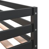 vidaXL Kinderhoogslaper met ladder 90x200 cm massief grenenhout zwart