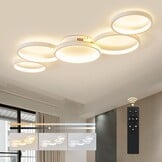 Dimbare LED Plafondlamp Wit 50W | 5 Ringen Design | 3000K-6000K | Incl. Afstandsbediening | 58% Korting