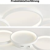 Dimbare LED Plafondlamp Wit 50W | 5 Ringen Design | 3000K-6000K | Incl. Afstandsbediening | 58% Korting