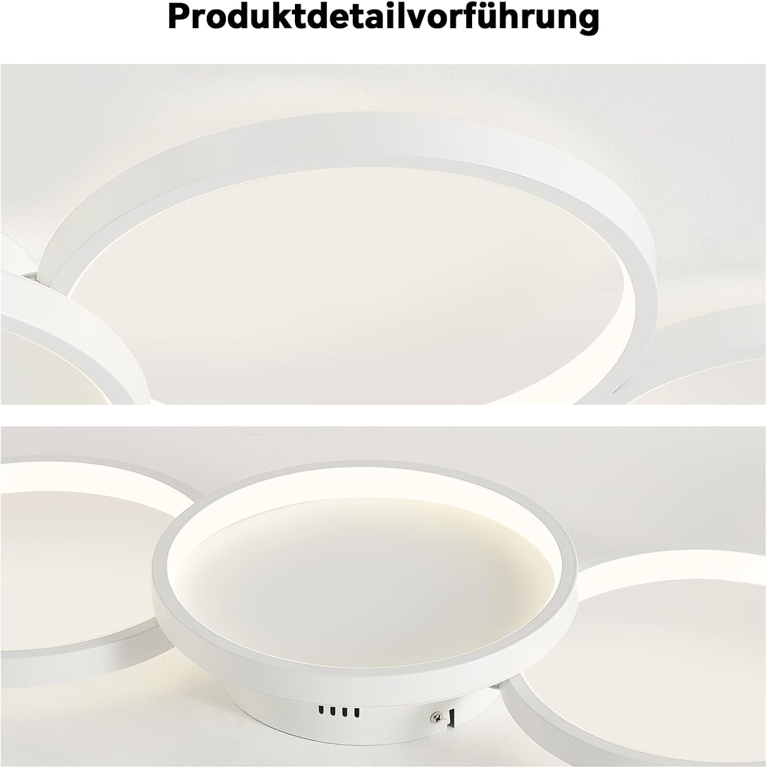 Dimbare LED Plafondlamp Wit 50W | 5 Ringen Design | 3000K-6000K | Incl. Afstandsbediening | 58% Korting