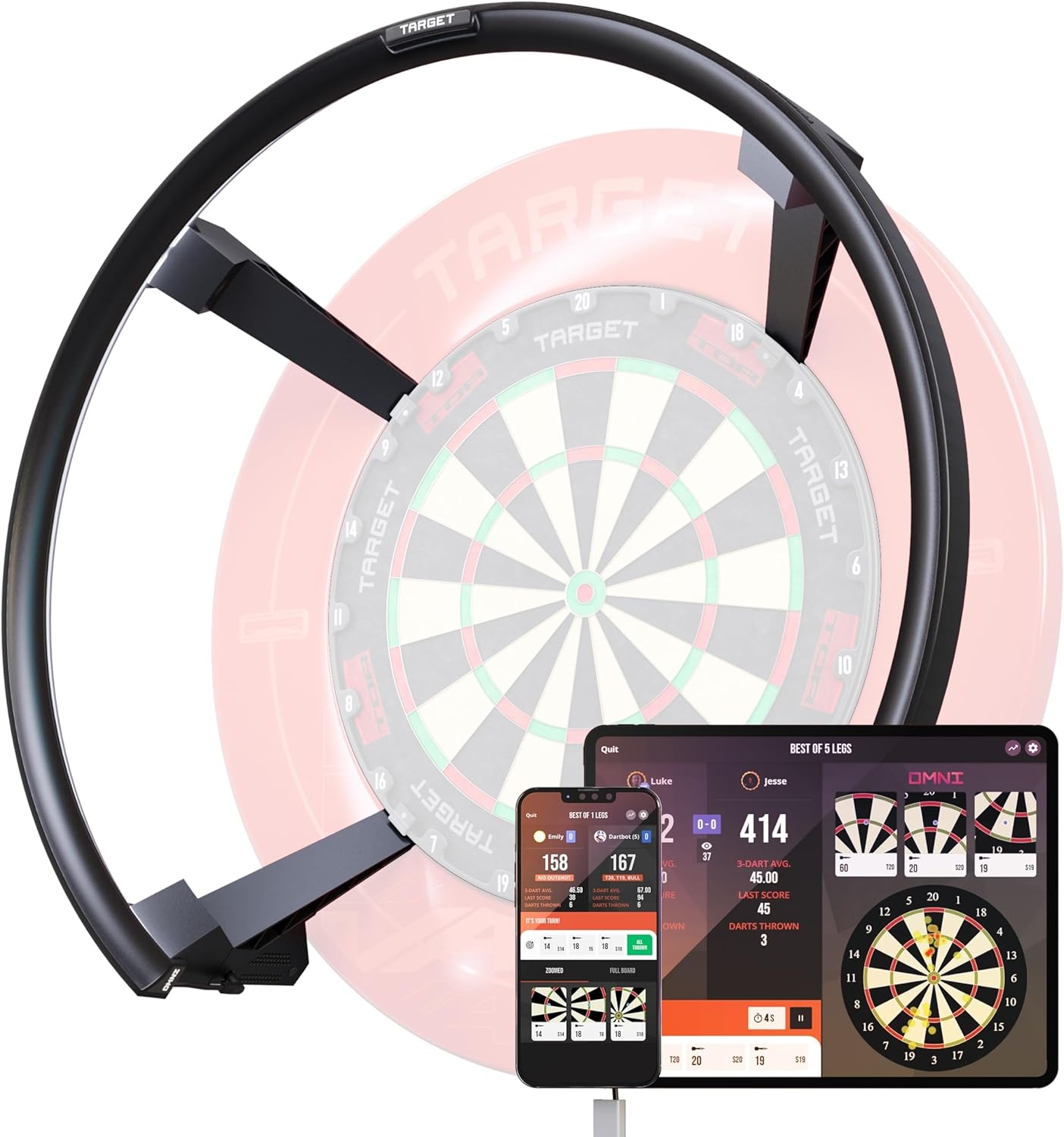 Automatische Dartbord Score Ring met HD Camera's & LED (35% Korting)