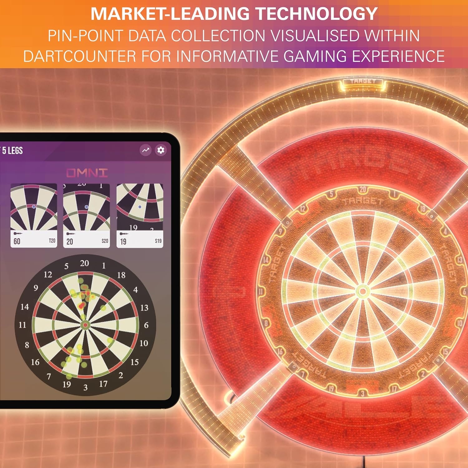 Automatische Dartbord Score Ring met HD Camera's & LED (35% Korting)