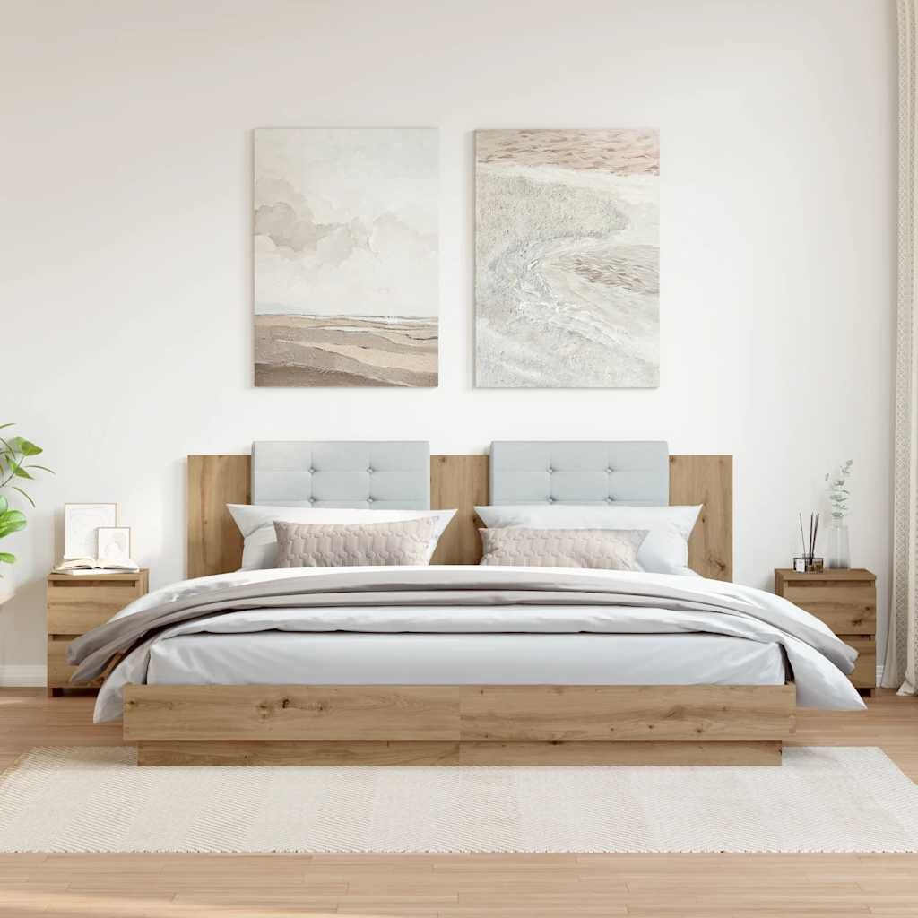 VidaXL Nachtkastjes (2 st) - Bewerkt Hout, Artisanaal Eiken, 30x30x40cm