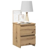 VidaXL Nachtkastjes (2 st) - Bewerkt Hout, Artisanaal Eiken, 30x30x40cm