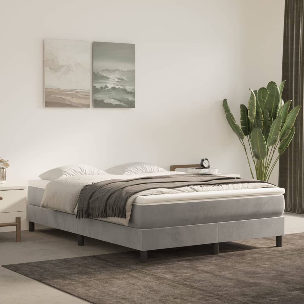 Lichtgrijs Fluweel Bedframe 140x190cm - 34% Korting