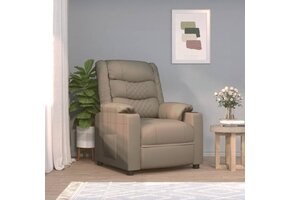 Verstelbare Fauteuil Kunstleer Cappuccino - 35% Korting