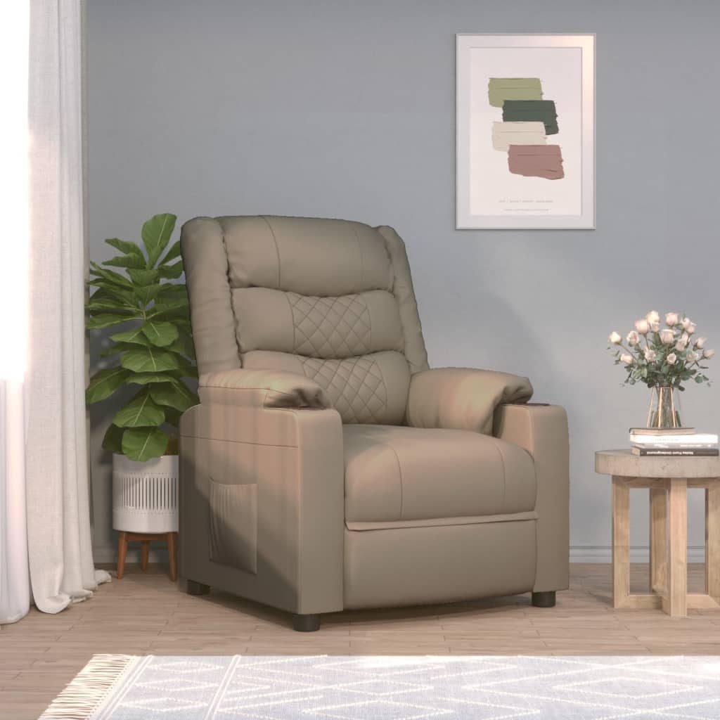 Verstelbare Fauteuil Kunstleer Cappuccino - 35% Korting
