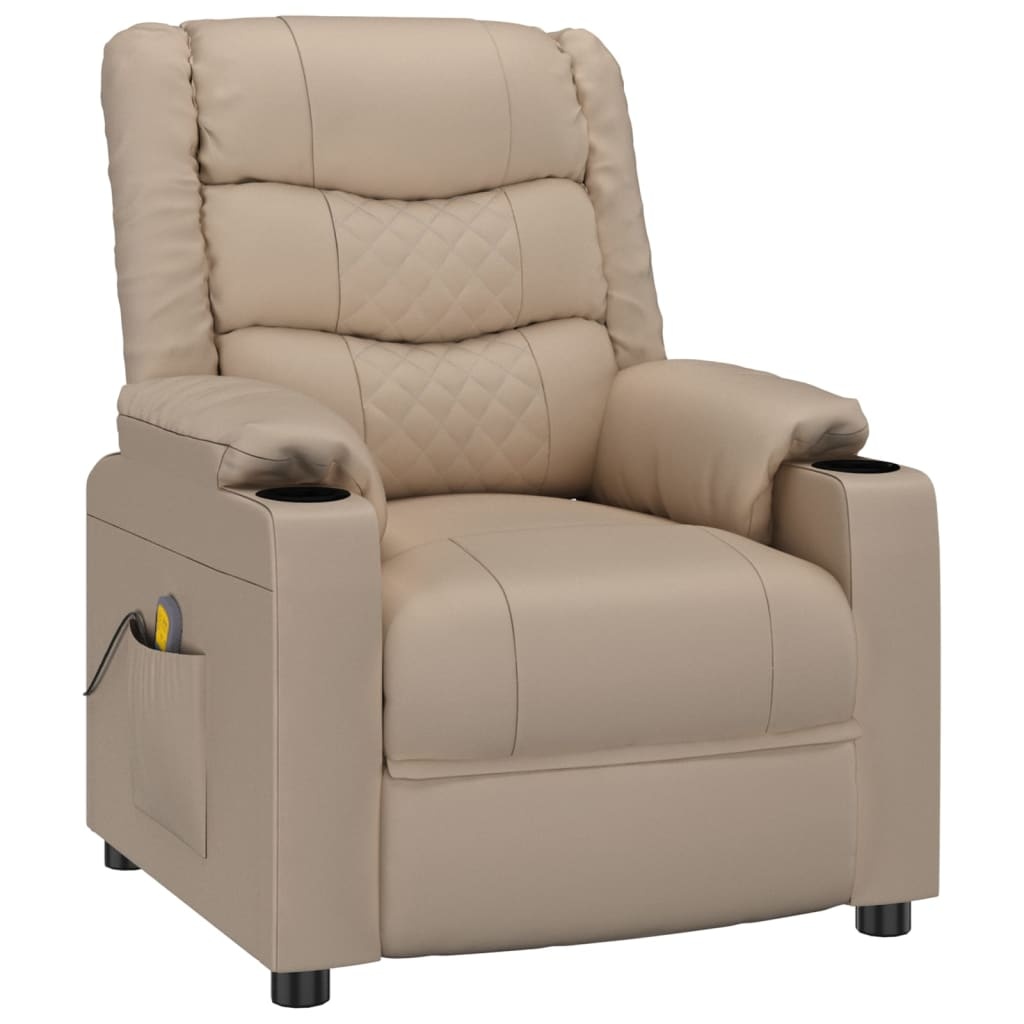 Verstelbare Fauteuil Kunstleer Cappuccino - 35% Korting